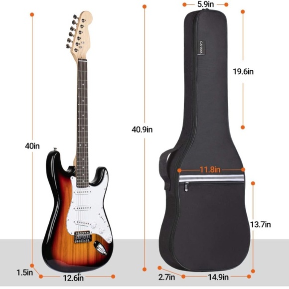 Electric Guitar Soft Shell Bag Gig Bag with Reflective Bands (NWOT) - Picture 2 of 6